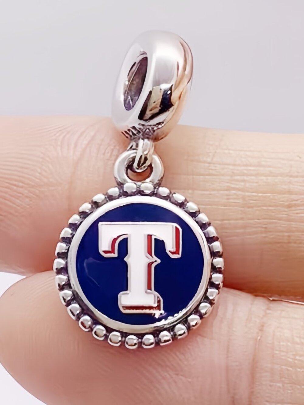 Pandora Texas Rangers MLB Dangle Charm Baseball Team Enamel Pendant